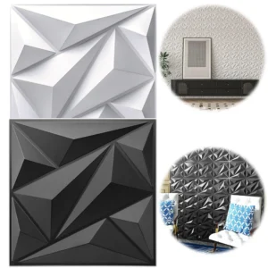 50/100Pcs 3D Wall Panel Diamond 30x30cm Wall Decoration Stickers Mural Tile Panel Mold for Living Room Gaming Room TV Background