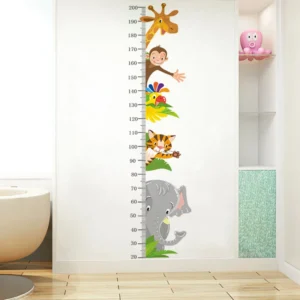 New Self Adhesive Animal Height Stickers For Children's Rooms Measuring Height For Kindergarten Babies Wall Decoration