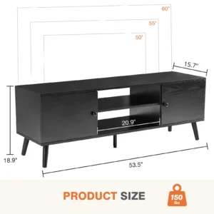 Wooden Entertainment Center Adjustable Shelf