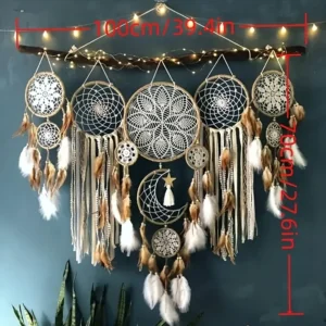 5 piece lge Dream Catcher, handcrafted Bohemian decor